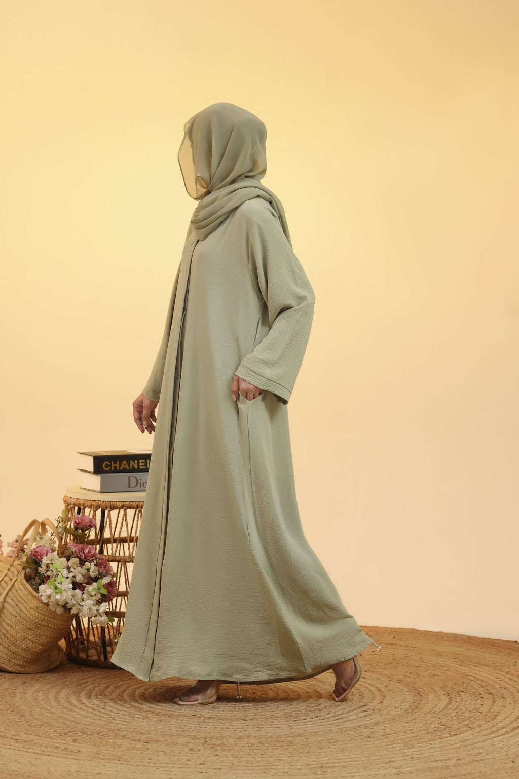 Mehar Sage Green Abaya by Al Deebaj, photo 5
