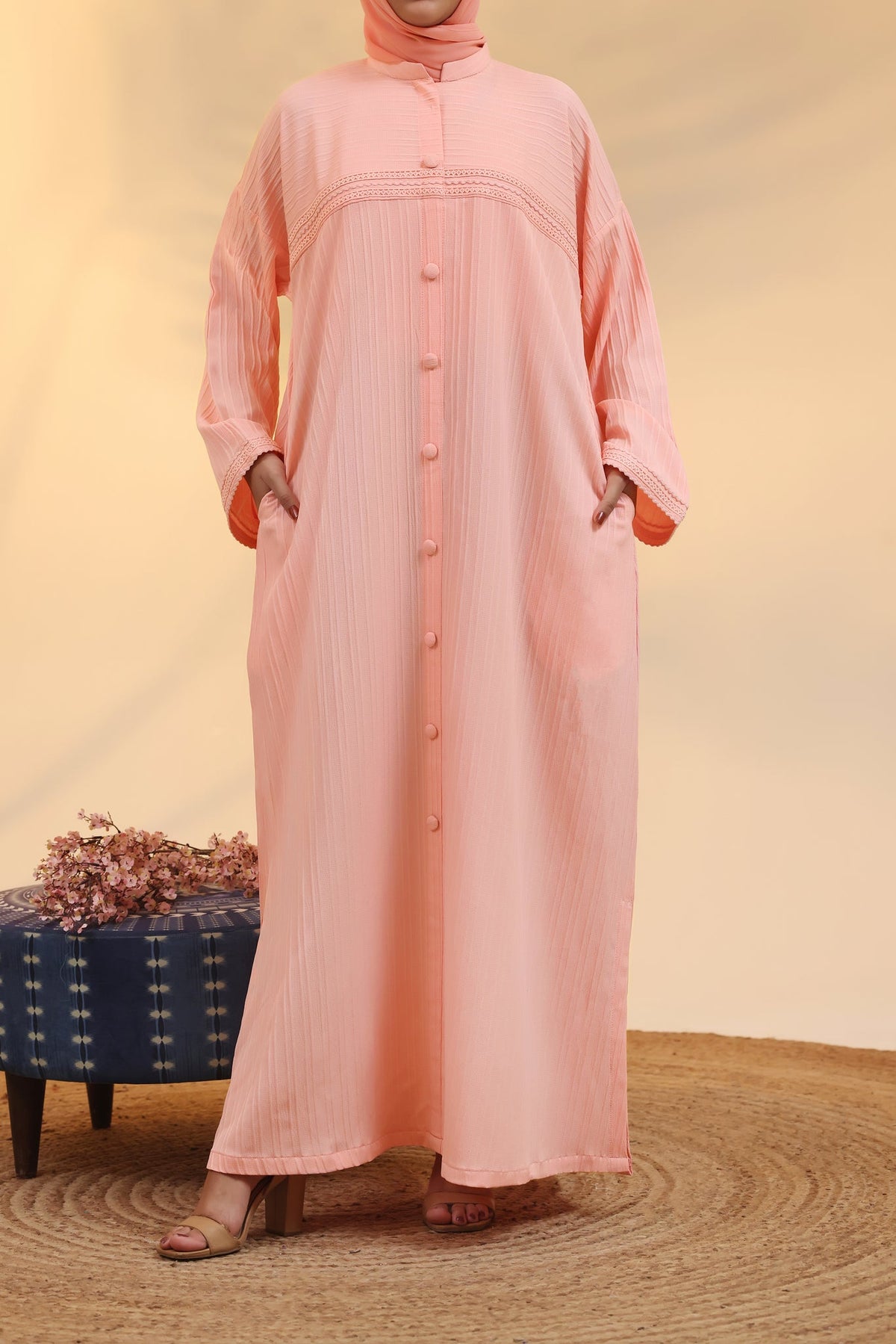 Rania Pink Abaya by Al Deebaj