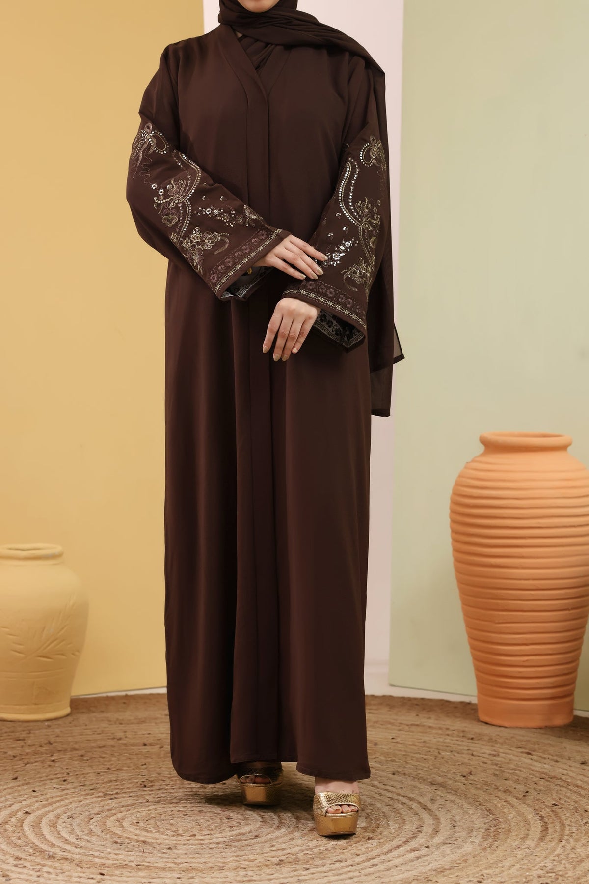 Sahla Brown Abaya by Al Deebaj