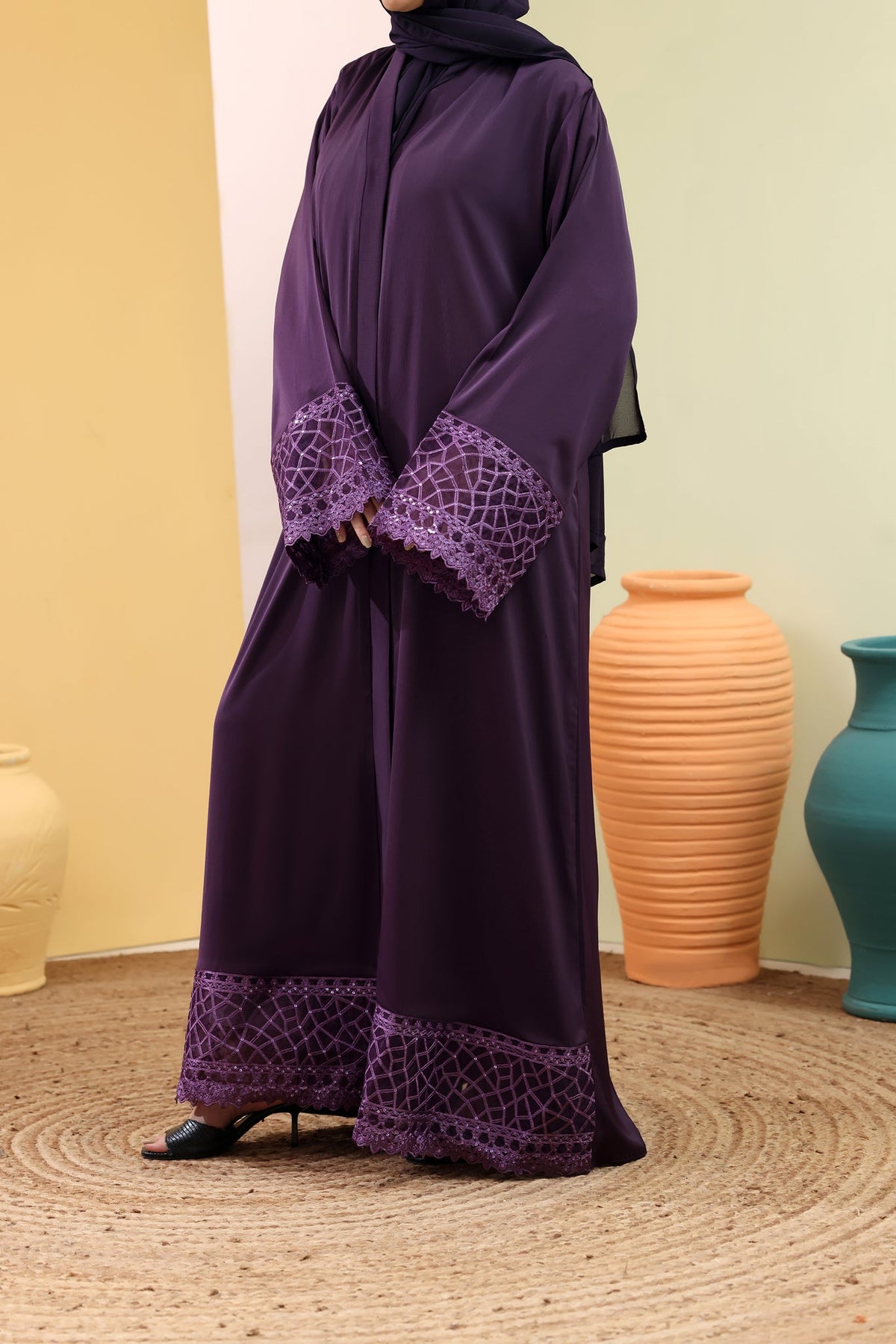 Safa Violet Abaya by Al Deebaj, photo 4
