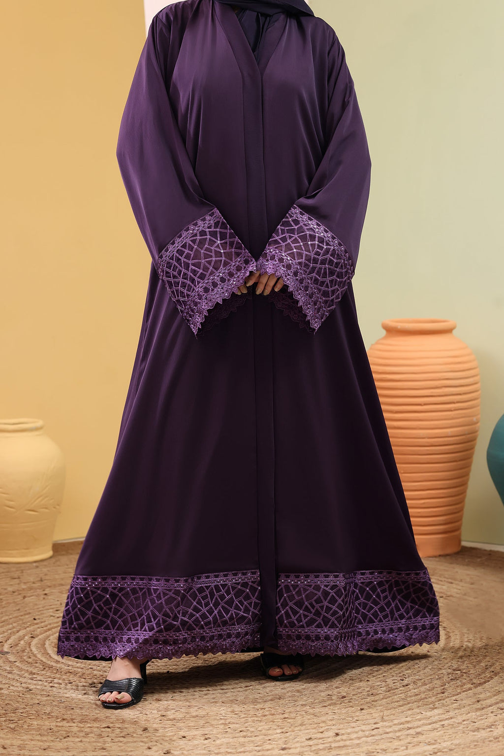 Safa Violet Abaya by Al Deebaj