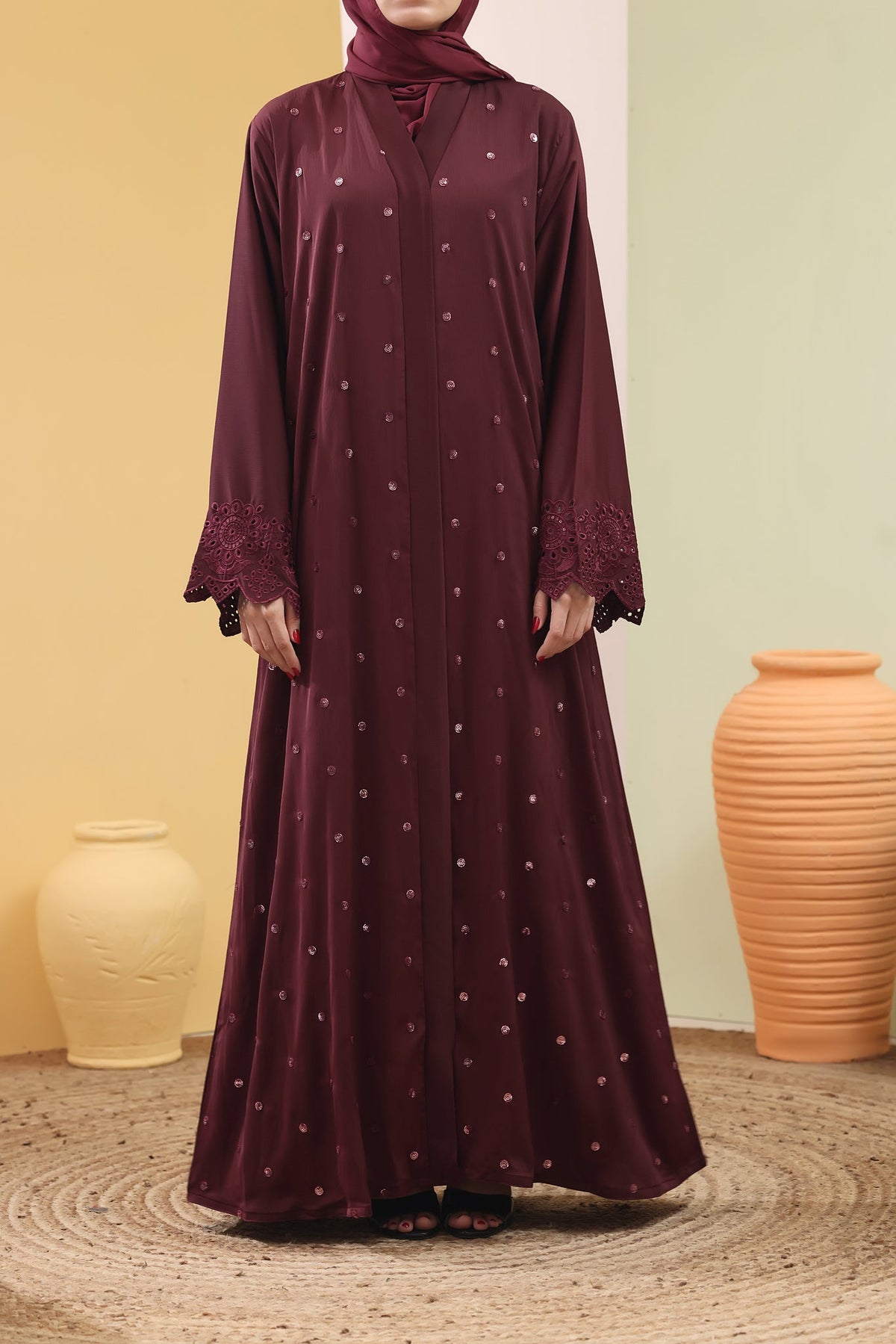 Suhayma Maroon Abaya by Al Deebaj