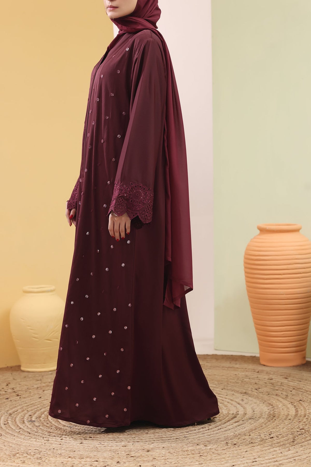 Suhayma Maroon Abaya by Al Deebaj, photo 5