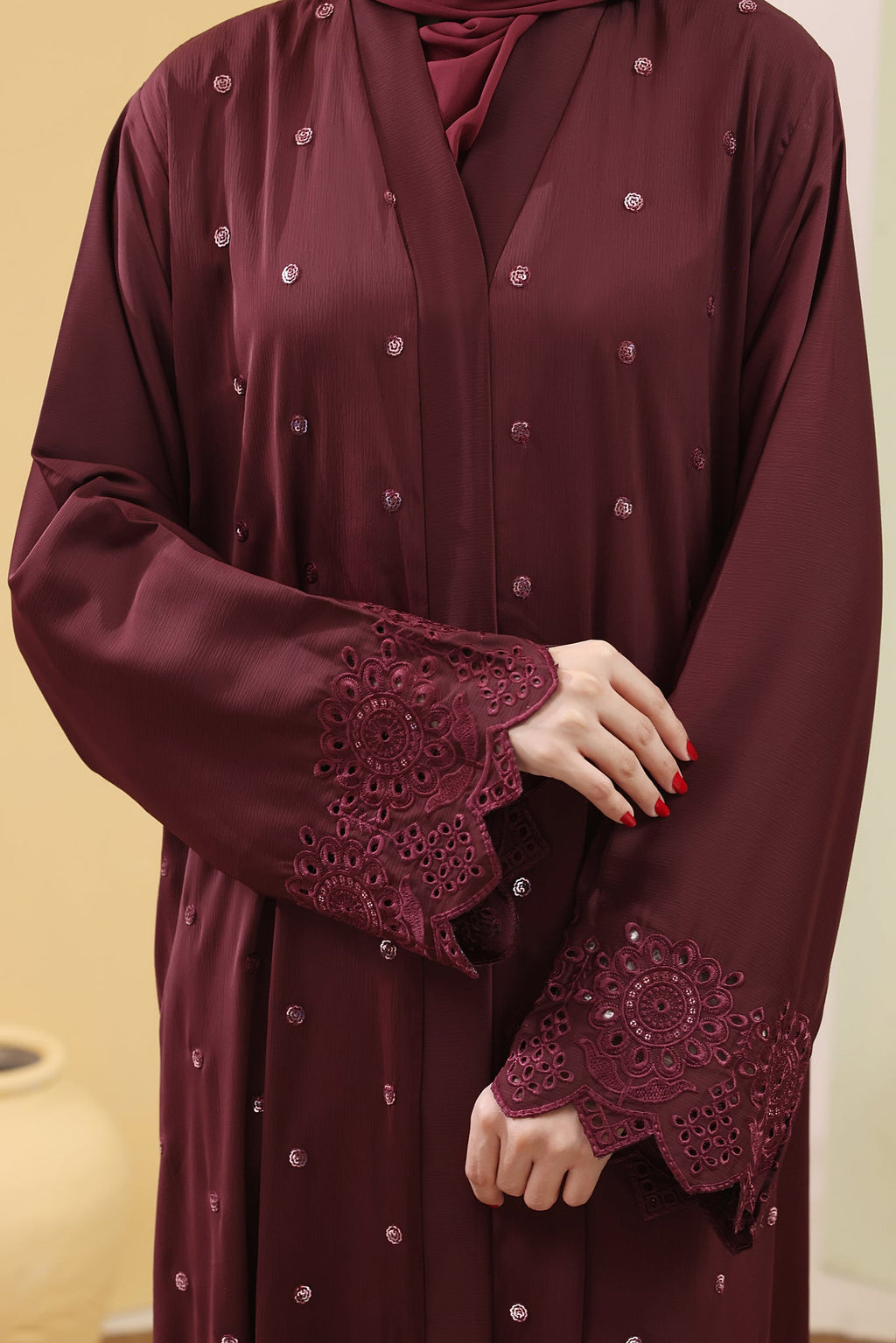 Suhayma Maroon Abaya by Al Deebaj, photo 2