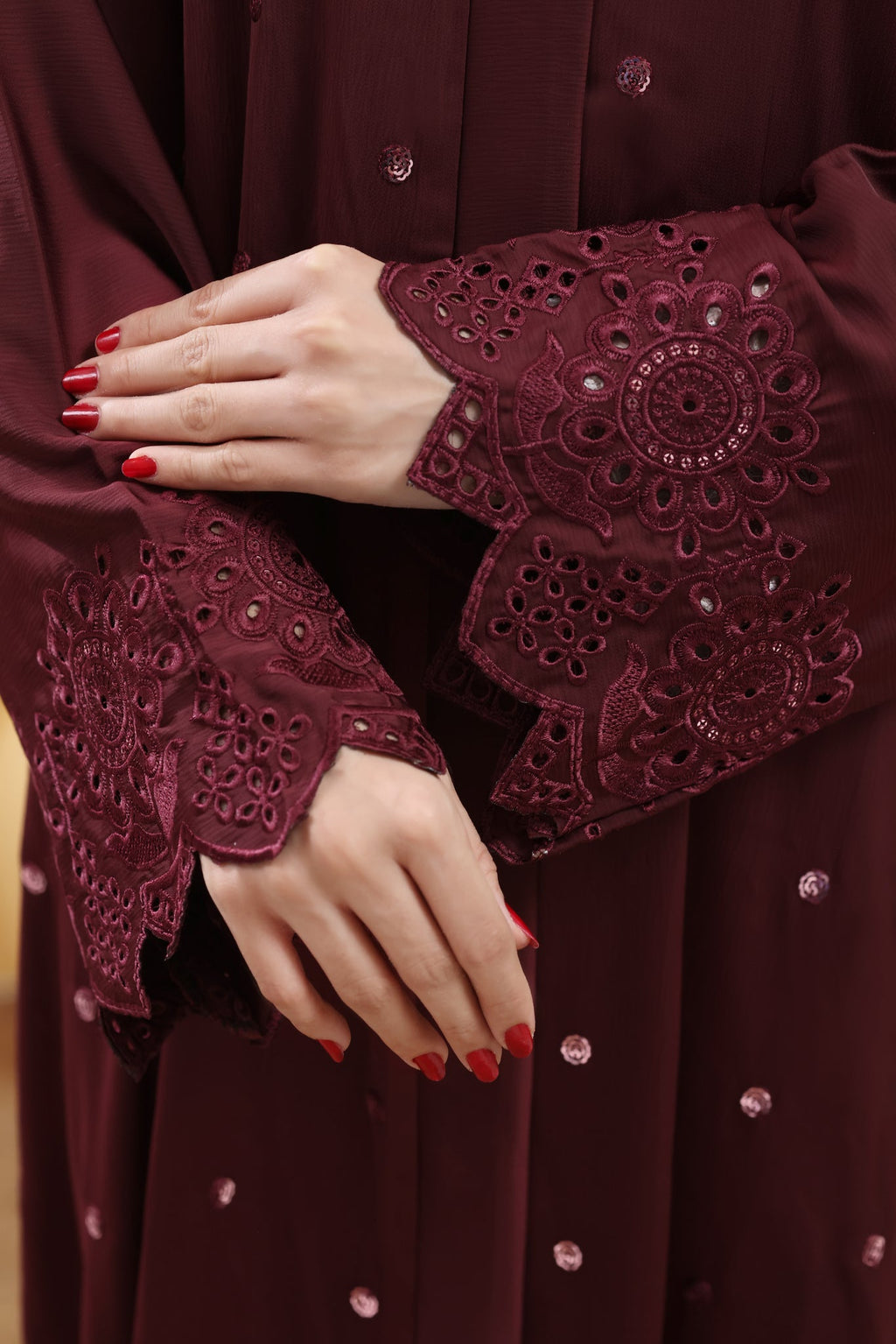 Suhayma Maroon Abaya by Al Deebaj, photo 3
