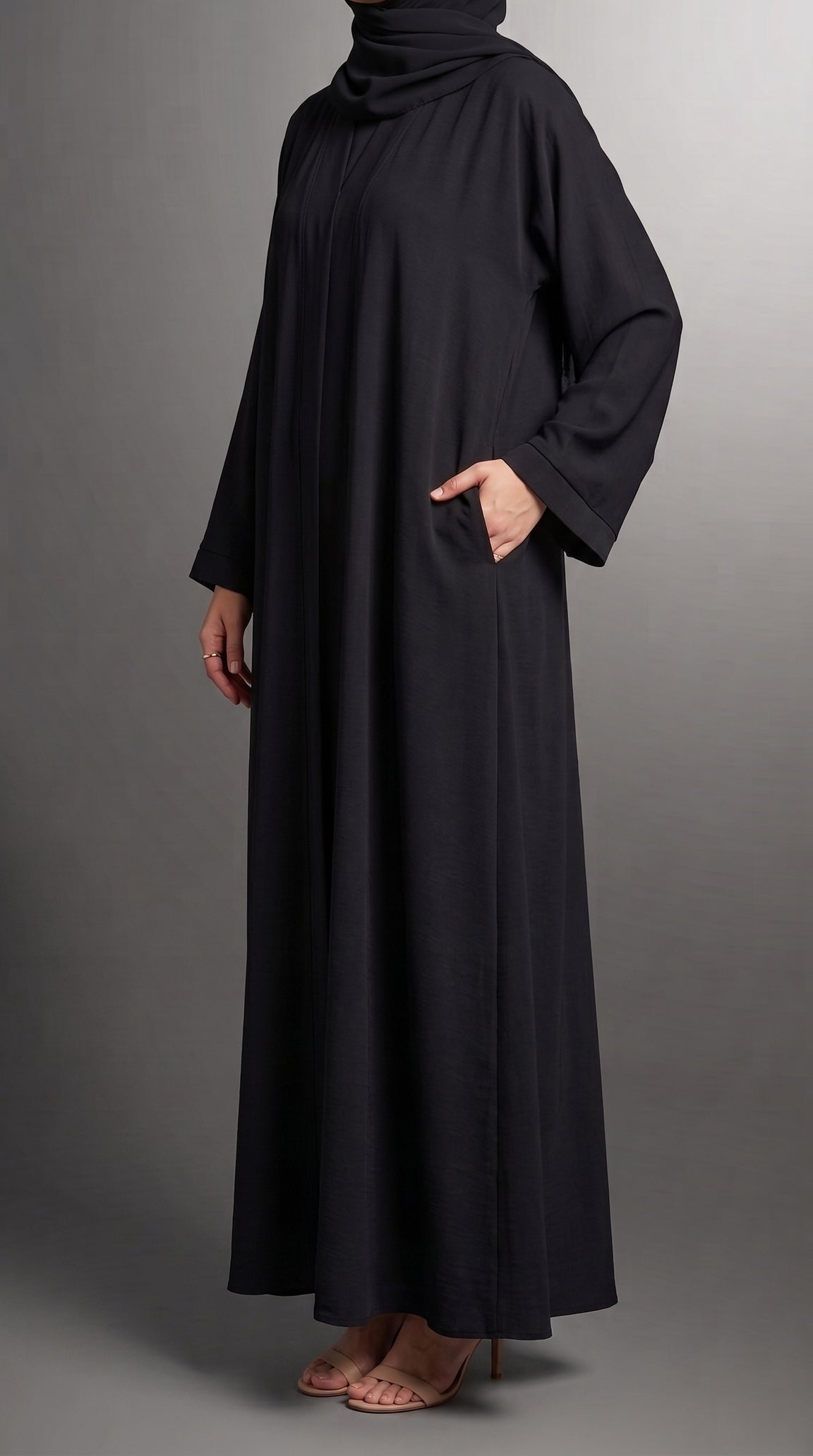 Black Plain Abaya by Al Deebaj