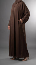 Brown Plain Abaya by Al Deebaj