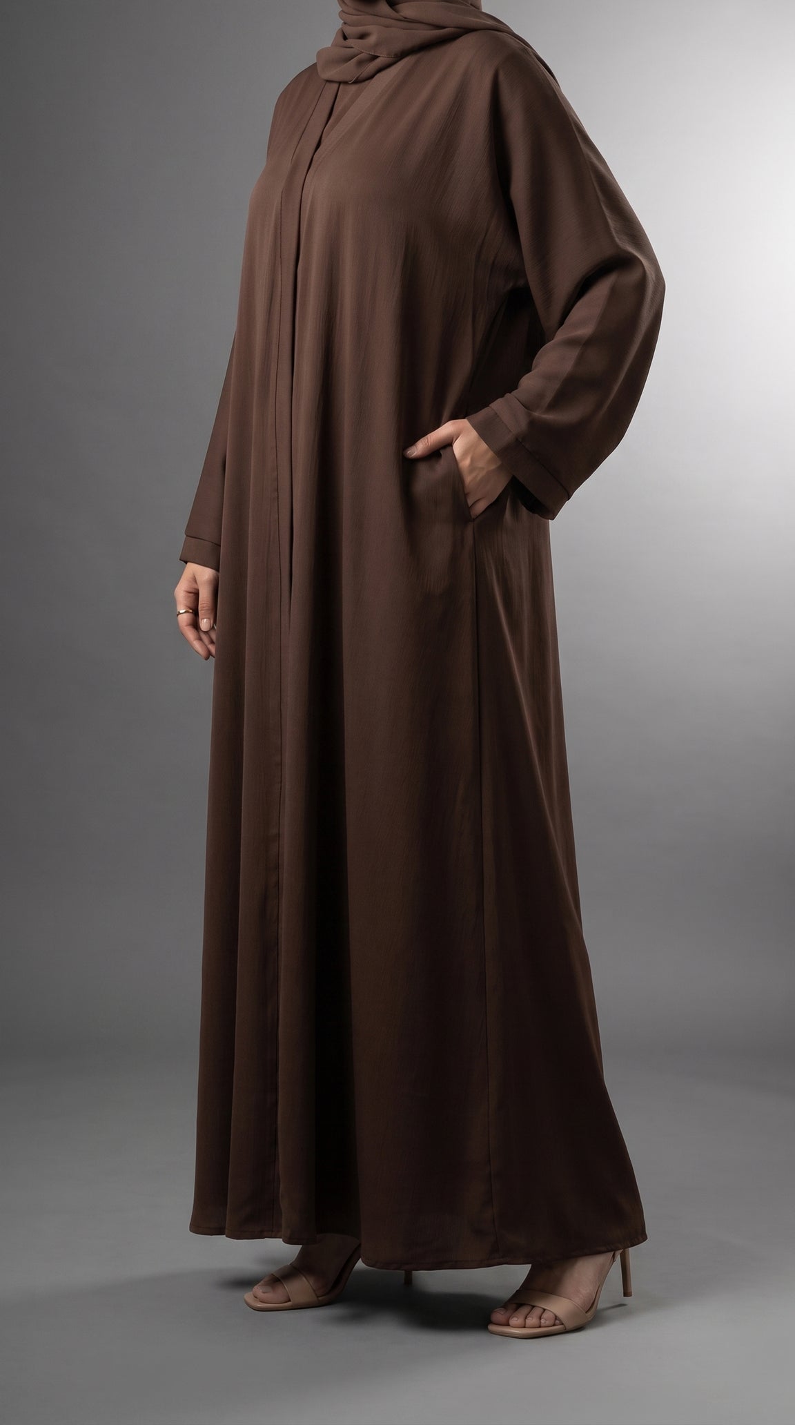 Brown Plain Abaya by Al Deebaj
