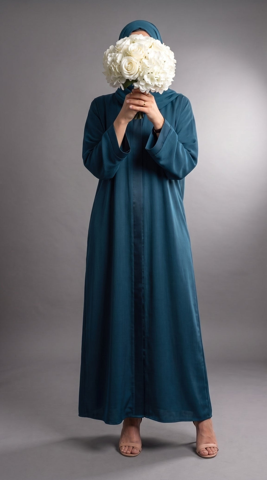 Teal Plain Abaya by Al Deebaj, photo 4