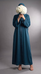 Teal Plain Abaya by Al Deebaj, photo 4