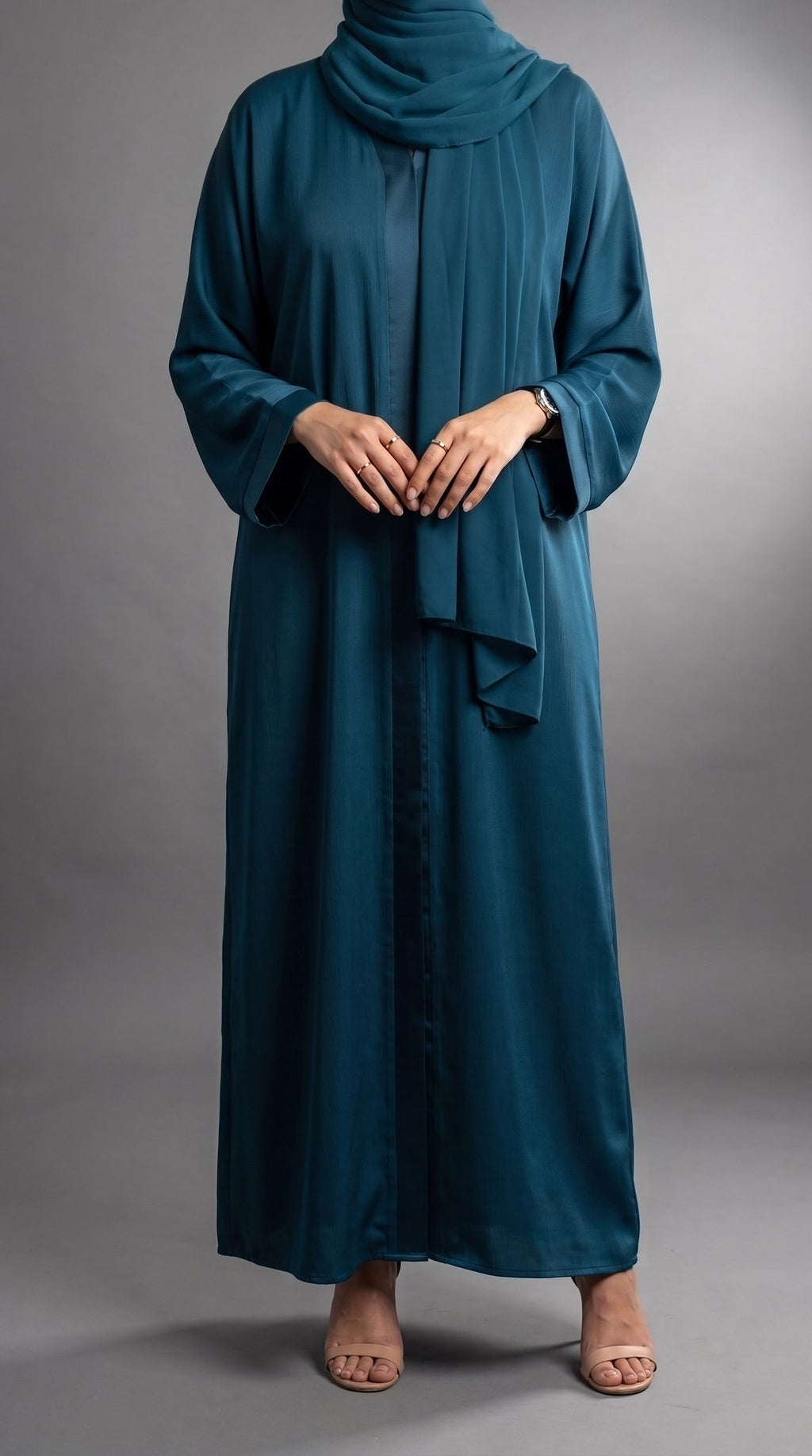 Teal Plain Abaya by Al Deebaj, photo 2