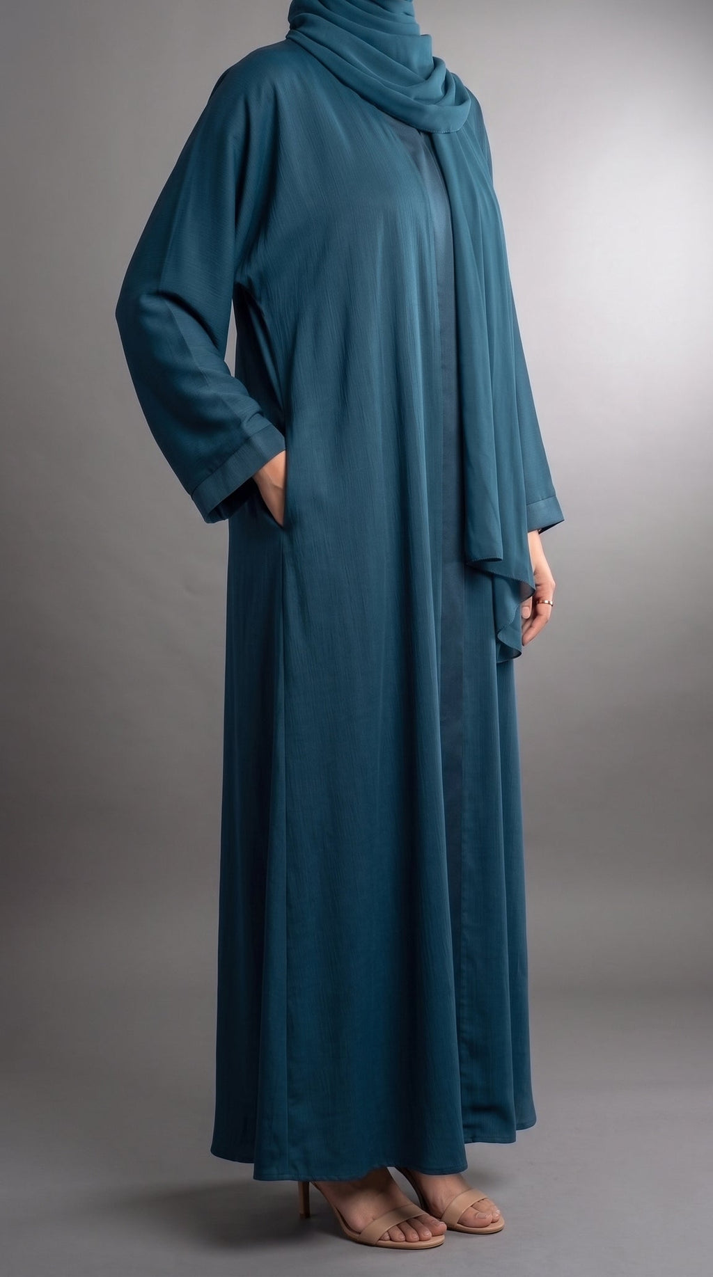 Teal Plain Abaya by Al Deebaj, photo 3