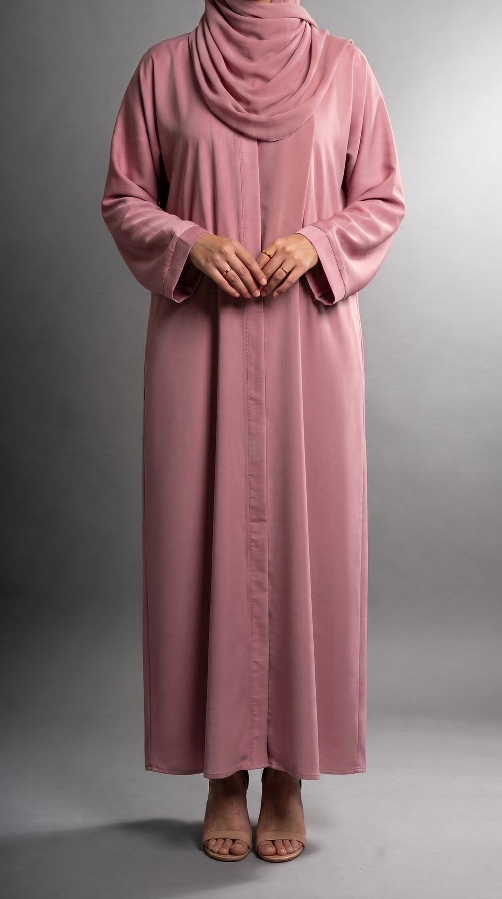 Rose Pink Plain Abaya by Al Deebaj, photo 3