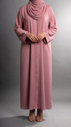 Rose Pink Plain Abaya by Al Deebaj, photo 3