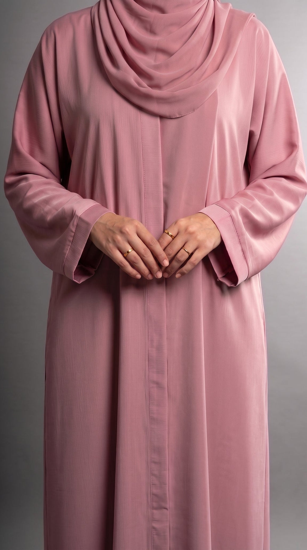 Rose Pink Plain Abaya by Al Deebaj