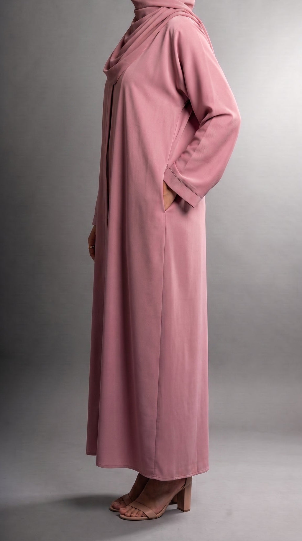 Rose Pink Plain Abaya by Al Deebaj, photo 2