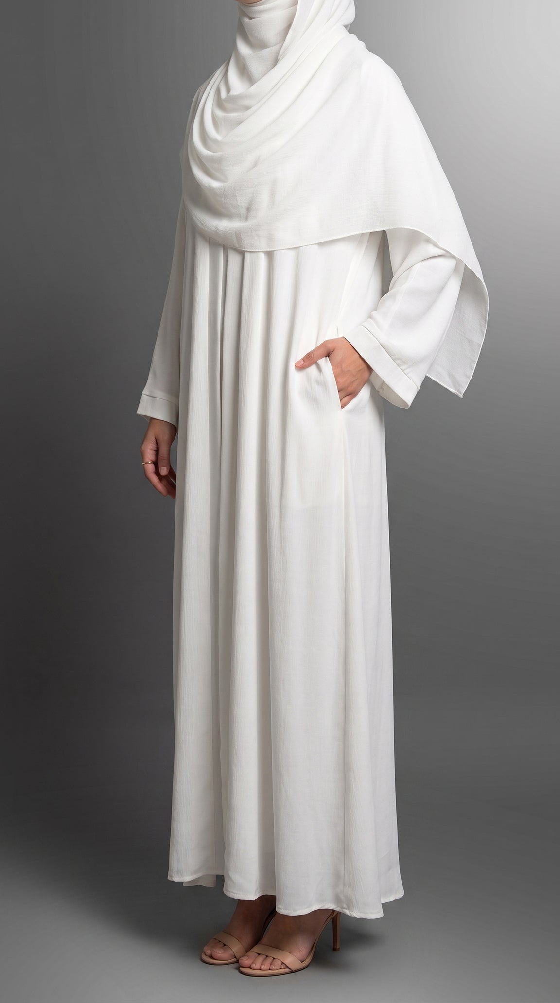 White Plain Abaya by Al Deebaj