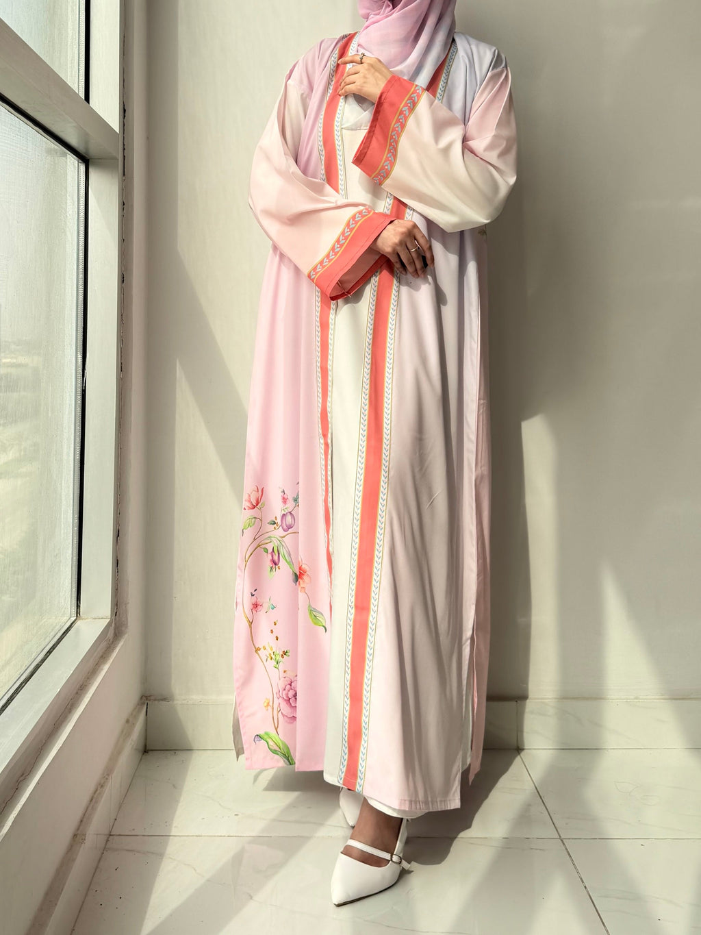 Floral Blush Abaya by Al Deebaj