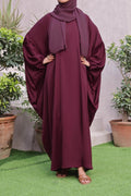 Eshaal Maroon Abaya by Al Deebaj