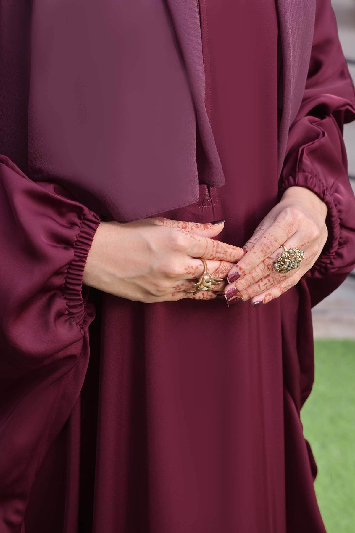 Eshaal Maroon Abaya by Al Deebaj, photo 2