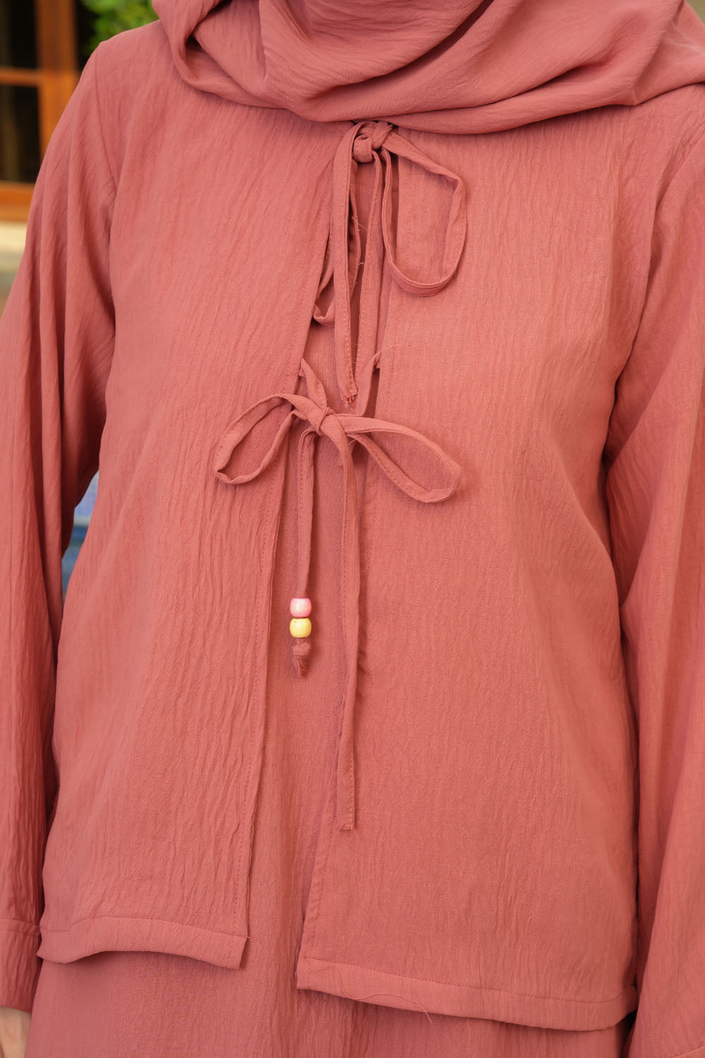 Coral Pink 2PC Abaya by Al Deebaj, photo 4
