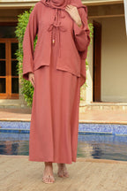 Coral Pink 2PC Abaya by Al Deebaj, photo 2