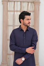 Purple Plain Oxford Kurta Shalwar by Al Deebaj, photo 3