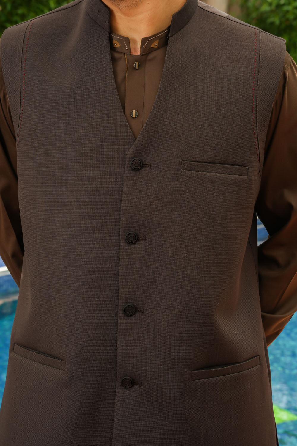 Brown Design Waistcoat by Al Deebaj, photo 2