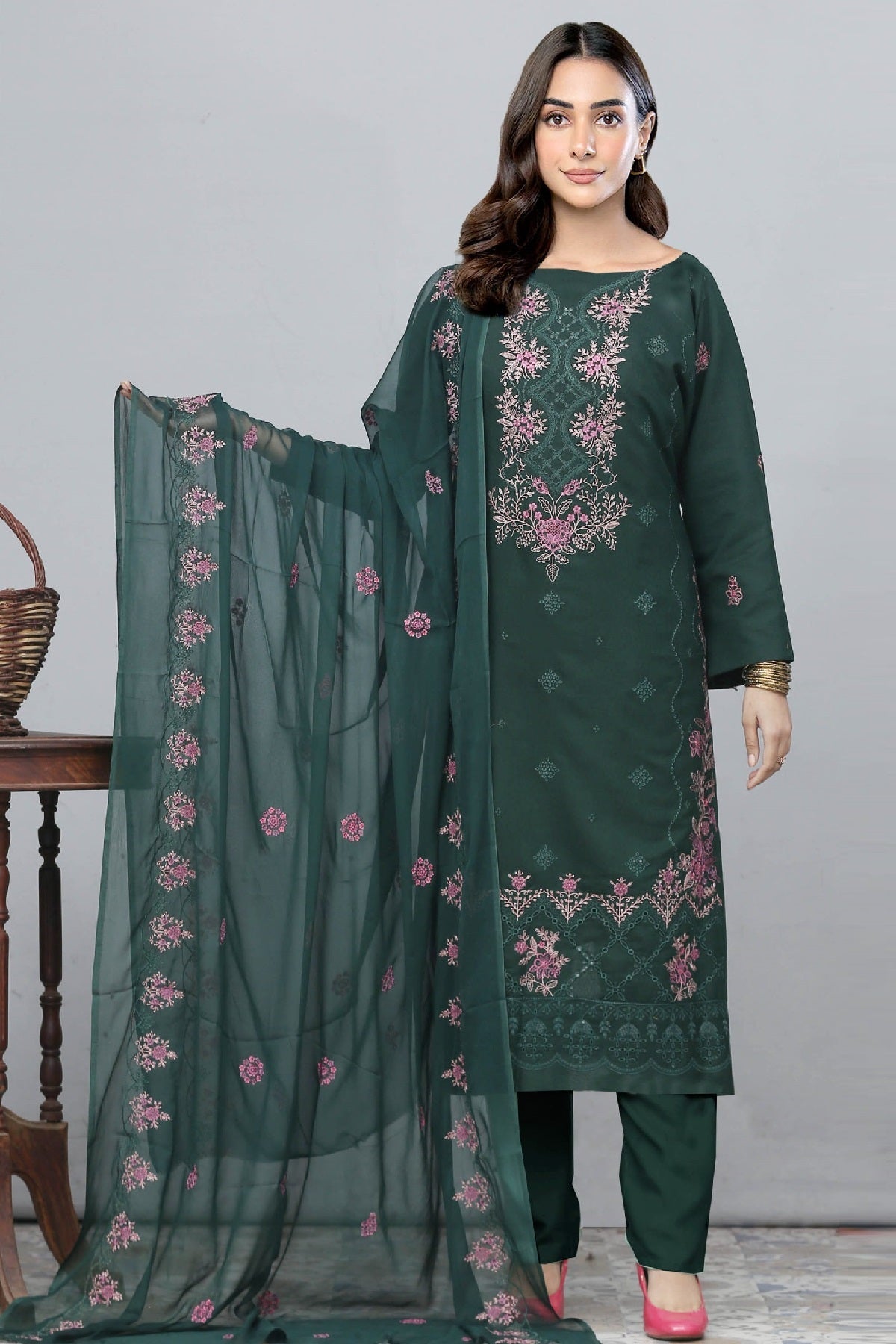 Ayla Zahra Karandi KR-424A – Ayla Zahra 3-piece unstitched suit