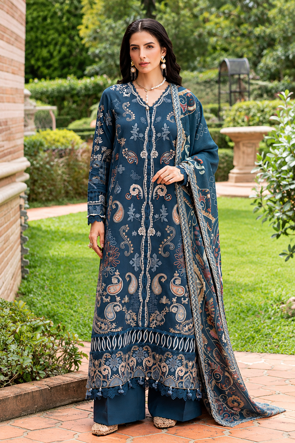 Florent Serenity Winter (Arya) – Florent 3-piece unstitched suit