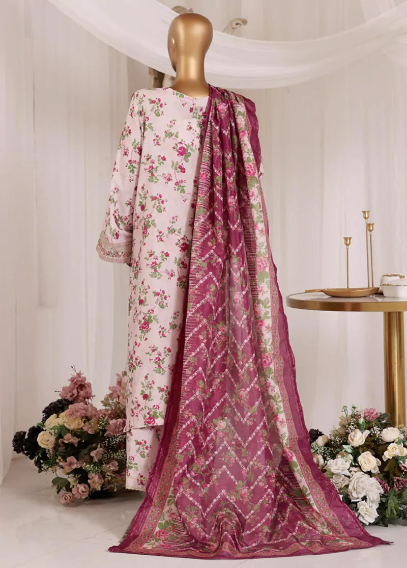 Chikankari Pastel Pink Lawn 3-Piece Luxury Pret Suit by Bin Saeed, photo 2