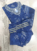 Chikankari Navy Blue Lawn 3-Piece Luxury Pret Suit by Bin Saeed