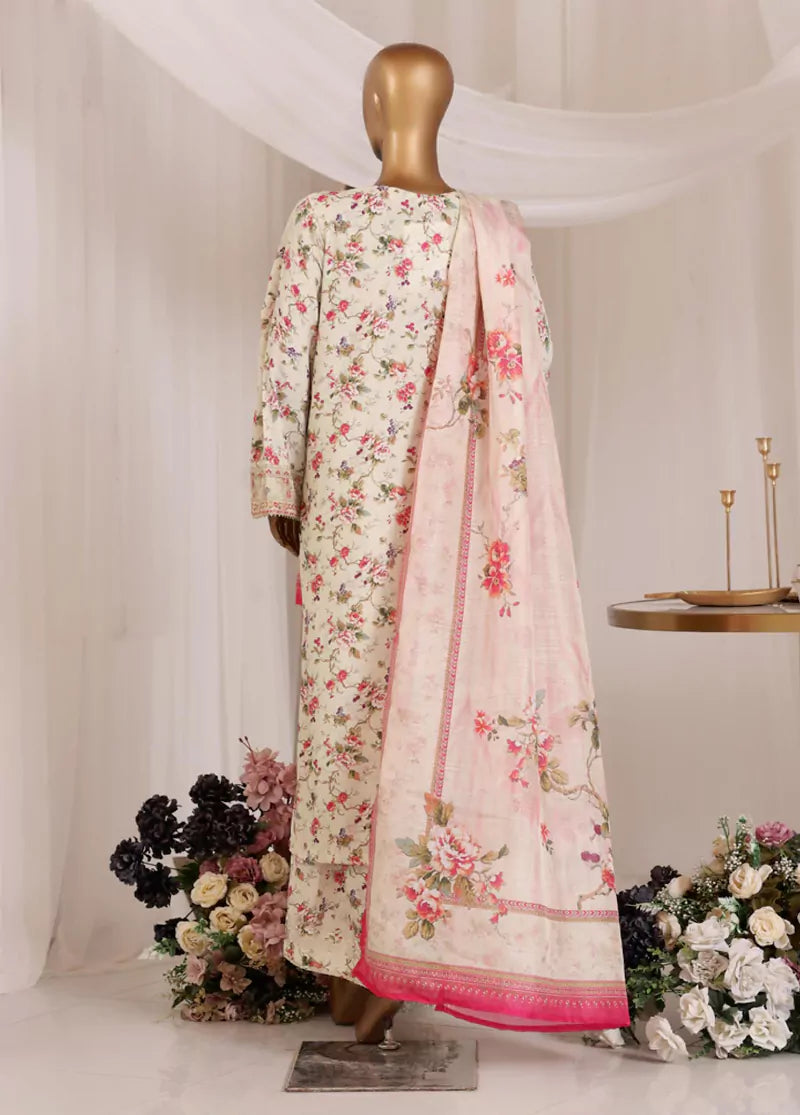 Chikankari Beige Lawn 3-Piece Luxury Pret Suit by Bin Saeed, photo 2