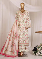 Chikankari Beige Lawn 3-Piece Luxury Pret Suit by Bin Saeed, photo 3