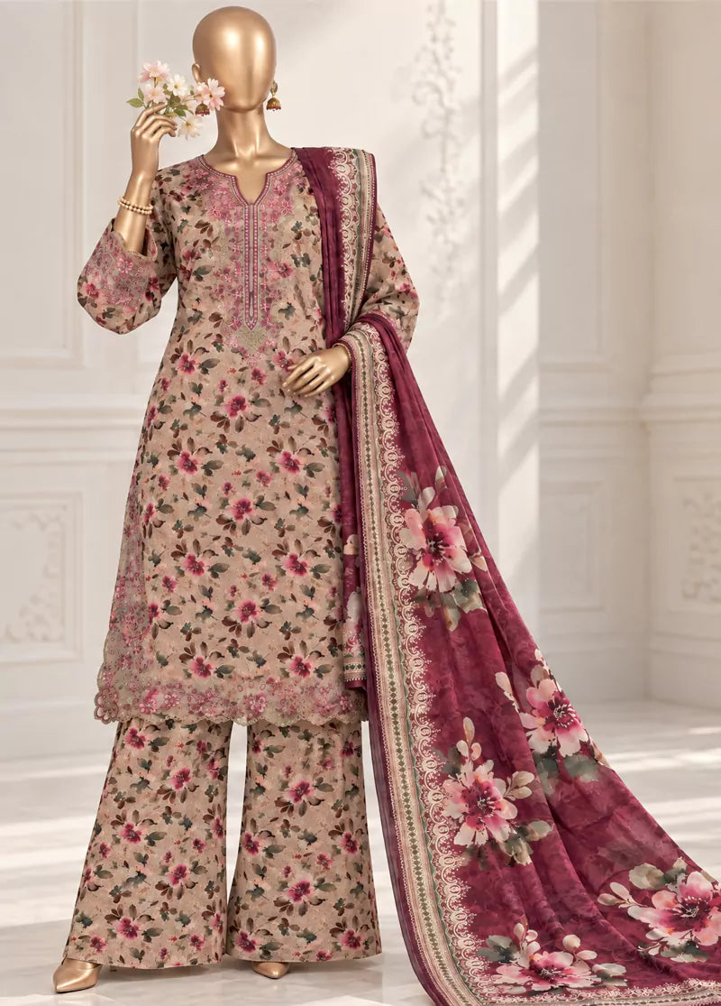Chikankari Viscose 3-Piece Stitched Suit by Bin Saeed