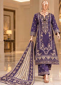 Embroidered Purple Viscose 3-Piece Stitched Suit by Bin Saeed