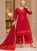 Embroidered Red Viscose 3-Piece Stitched Suit by Bin Saeed