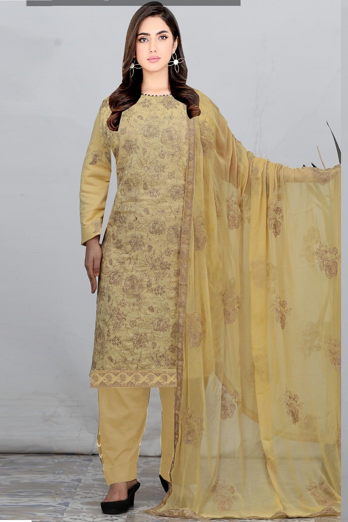 Ayla Zahra Premium Karandi KR-507B – Ayla Zahra 3-piece unstitched suit