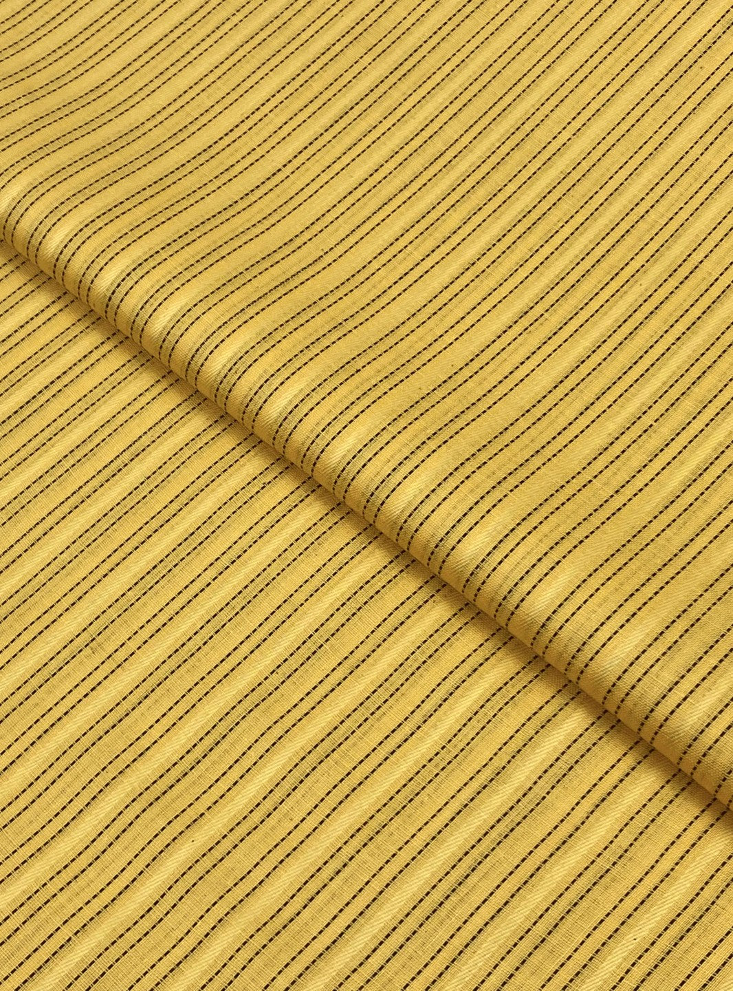 Black Stripe Lawn – Yellow (BSL-B25-0004), self-textured lawn fabric by the meter
