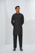 Black Plain Kurta Pajama by Al Deebaj