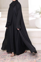 Black Front Open Gown Abaya by Al Deebaj, photo 2