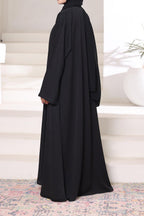 Black Front Open Gown Abaya by Al Deebaj, photo 3