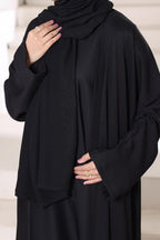 Black Front Open Gown Abaya by Al Deebaj, photo 5