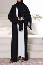 Black Front Open Gown Abaya by Al Deebaj, photo 4