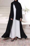 Black Front Open Gown Abaya by Al Deebaj