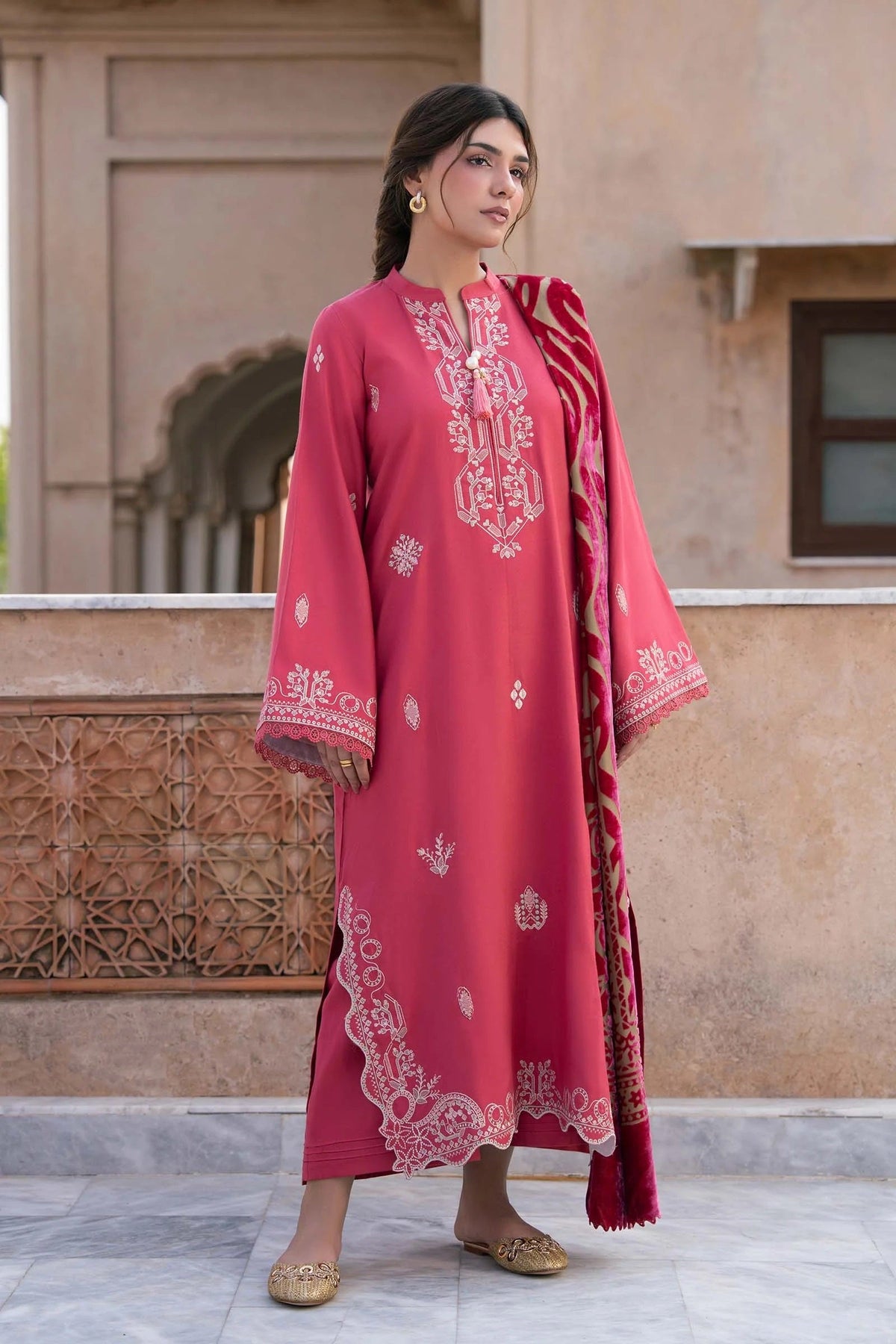 Raaya Plush Winter (Blush) – Raaya 3-piece unstitched suit