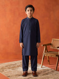 Embroidered Navy Kids Kurta Shalwar by Al Deebaj