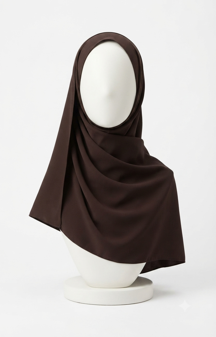 Brown Cocoa Silk Hijab by Leema, photo 2