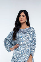 Printed White Shamoz Silk Pret Shirt by The Fabric Store, photo 4