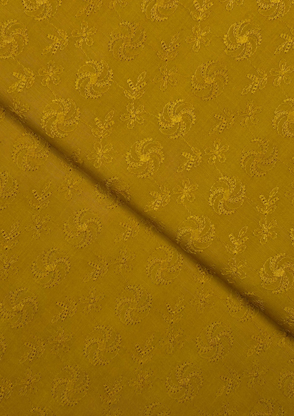 Chikankari Lawn – Mustard fabric